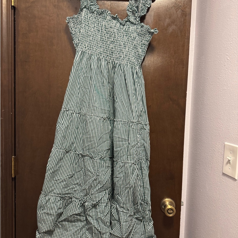 Hill House Nap Dress - Green Smocked Maxi Sundress